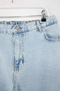 Trendyol Curve Light Blue High Waist Elastic Waist 100% Cotton Non-Stretch Plus Size Mom jeans - Image 5