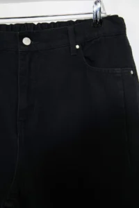 Trendyol Curve Black Dart Detailed Elastic Waist 100% Cotton Non-Stretch Wide Leg/Wide Leg jeans - Image 6
