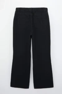 Trendyol Curve Black Dart Detailed Elastic Waist 100% Cotton Non-Stretch Wide Leg/Wide Leg jeans - Image 7