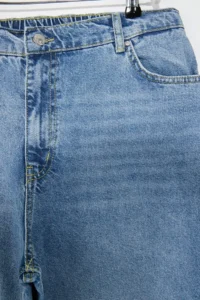 Trendyol Curve Mavi High Elastic Waist Wide Leg Wide Leg 100% Cotton Non-Stretch jeans - Image 6