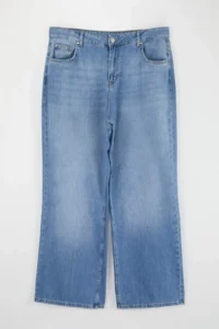 Trendyol Curve Mavi High Waist Loose Straight Fit 100% Cotton Non-Stretch plus size jeans - Image 3