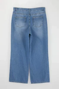 Trendyol Curve Mavi High Waist Loose Straight Fit 100% Cotton Non-Stretch plus size jeans - Image 5