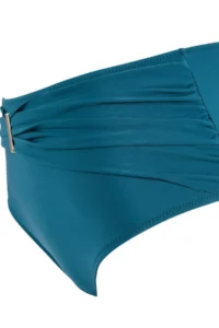 Trendyol Curve Petrol Blue Blue Blue High Waist Gold with accessories Plus Size Bikini Bottom - Image 2