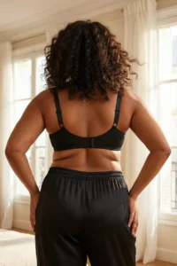 Trendyol Curve Black Silver Stone Printed Covered Plus Size Bra - Image 2