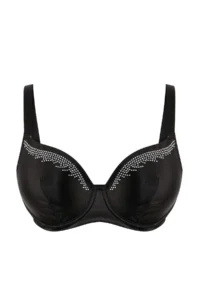 Trendyol Curve Black Silver Stone Printed Covered Plus Size Bra - Image 3