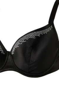Trendyol Curve Black Silver Stone Printed Covered Plus Size Bra - Image 4