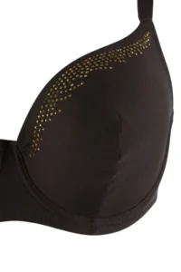 Trendyol Curve Brown Gold Stone Printed Covered Plus Size Bra - Image 2