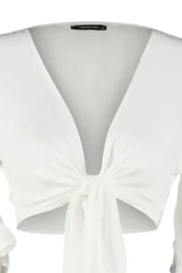 TRENDYOLMİLLA Beach Crop Clothing Ecru Weaving with flywheel Blouse - Image 7