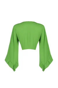 TRENDYOLMİLLA Green Weaving with flywheel Beach Crop Blouse - Image 8