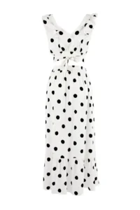 TRENDYOLMİLLA White Weaving with flywheel Beach Blouse-Skirt Set - Image 2