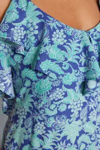 TRENDYOLMİLLA flower patterned Weaving with flywheel Beach Midi Dress - Image 4