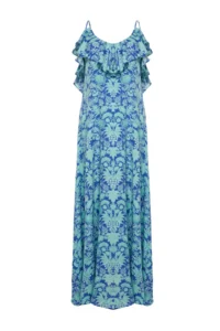 TRENDYOLMİLLA Mint Weaving with flywheel Beach Midi Dress - Image 6