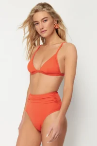 TRENDYOLMİLLA Pomegranate Effective for thinning hipster Super High Waist Bikini Bottom - Image 3