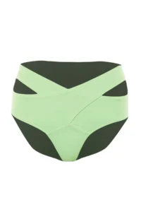 TRENDYOLMİLLA Light Green Cut Out/Pencereli High Waist Regular Core Bikini Bottom - Image 6