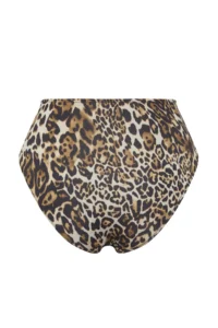 TRENDYOLMİLLA Leopard Patterned Cut Out/Window Detailed hipster High Waist Bikini Bottom - Image 6