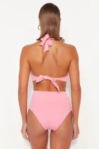 TRENDYOLMİLLA Pink Cut Out/Window Detailed hipster High Waist Bikini Bottom - Image 5