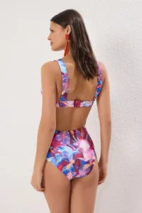 TRENDYOLMİLLA Floral Patterned V Cut hipster High Waist Bikini Bottom - Image 4
