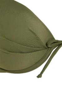 TRENDYOLMİLLA Khaki Balconet Bow Detailed Covered Basic Bikini Top - Image 7