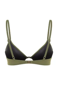 TRENDYOLMİLLA Khaki Balconet Bow Detailed Covered Basic Bikini Top - Image 8