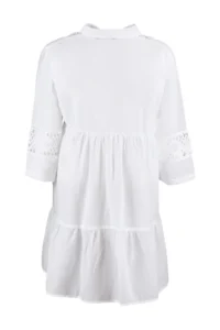 TRENDYOLMİLLA White Weaving Lace 100% Cotton Beach Mini Dress - Image 7