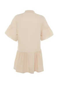 TRENDYOLMİLLA Beige Weaving with flywheel Beach Mini Dress - Image 8