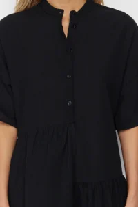 TRENDYOLMİLLA Black Weaving with flywheel Beach Mini Dress - Image 4