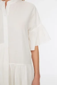 TRENDYOLMİLLA White Weaving with flywheel Beach Mini Dress - Image 4