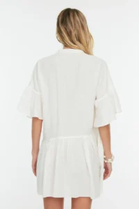 TRENDYOLMİLLA White Weaving with flywheel Beach Mini Dress - Image 5