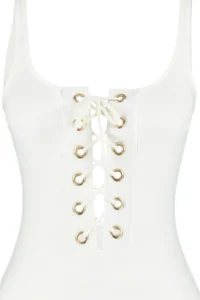 TRENDYOLMİLLA Ecru Eyelet Detailed U-Neck Covered Regular Swimsuit - Image 7