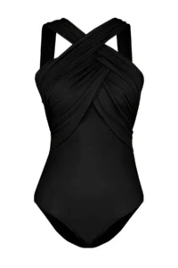TRENDYOLMİLLA Black Drapeli Barbell Collar Covered Regular Swimsuit - Image 6