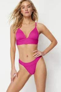 TRENDYOLMİLLA Fuchsia Regular Regular Waist Bikini Bottom - Image 4
