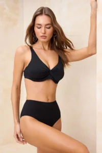 TRENDYOLMİLLA Black High Waist hipster Basic Bikini Bottom