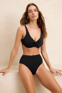 TRENDYOLMİLLA Black High Waist hipster Basic Bikini Bottom - Image 2