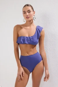 TRENDYOLMİLLA Mavi hipster High Waist Bikini Bottom - Image 2