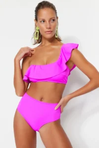 TRENDYOLMİLLA Pink hipster High Waist Bikini Bottom - Image 2