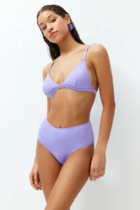 TRENDYOLMİLLA Lilac hipster High Waist Bikini Bottom - Image 3
