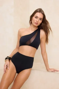 TRENDYOLMİLLA Black Super High Waist hipster Basic Bikini Bottom - Image 2