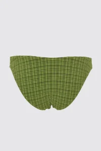 TRENDYOLMİLLA Green Plaid Patterned V Cut Regular Low Waist Bikini Bottom - Image 7