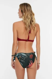 TRENDYOLMİLLA Floral Patterned tied up Low Waist Bikini Bottom - Image 6