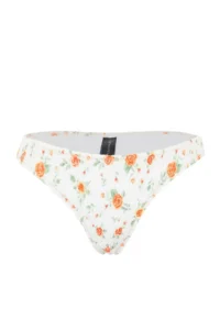 TRENDYOLMİLLA Crispy Floral Patterned Gipelli Low Waist Bikini Bottom - Image 6