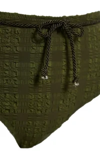 TRENDYOLMİLLA Khaki textured Covered with accessories High Waist Regular Bikini Bottom - Image 6
