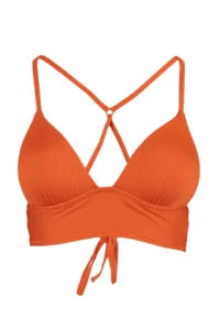 TRENDYOLMİLLA Orange textured Triangle Push Up Bikini Top - Image 6