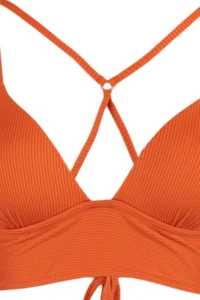 TRENDYOLMİLLA Orange textured Triangle Push Up Bikini Top - Image 7
