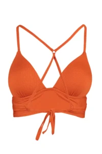 TRENDYOLMİLLA Orange textured Triangle Push Up Bikini Top - Image 8