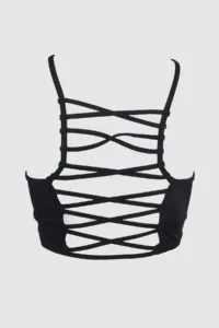 TRENDYOLMİLLA Black Piped Barbell Collar Covered Bikini Top - Image 7