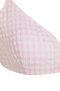 TRENDYOLMİLLA Powder Pink Plaid textured Triangle Covered Bikini Top - Image 6