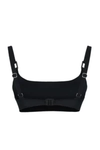 TRENDYOLMİLLA Black with accessories bralette Covered Bikini Top - Image 7
