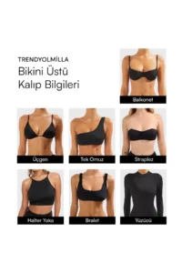 TRENDYOLMİLLA Black with accessories bralette Covered Bikini Top - Image 8