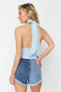 TRENDYOLMİLLA beachwear Striped Weaving Gipelli Crop Blouse - Image 4
