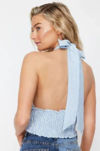 TRENDYOLMİLLA beachwear Striped Weaving Gipelli Crop Blouse - Image 5